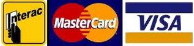 We accept Mastercard, VISA, and Interac Debit.